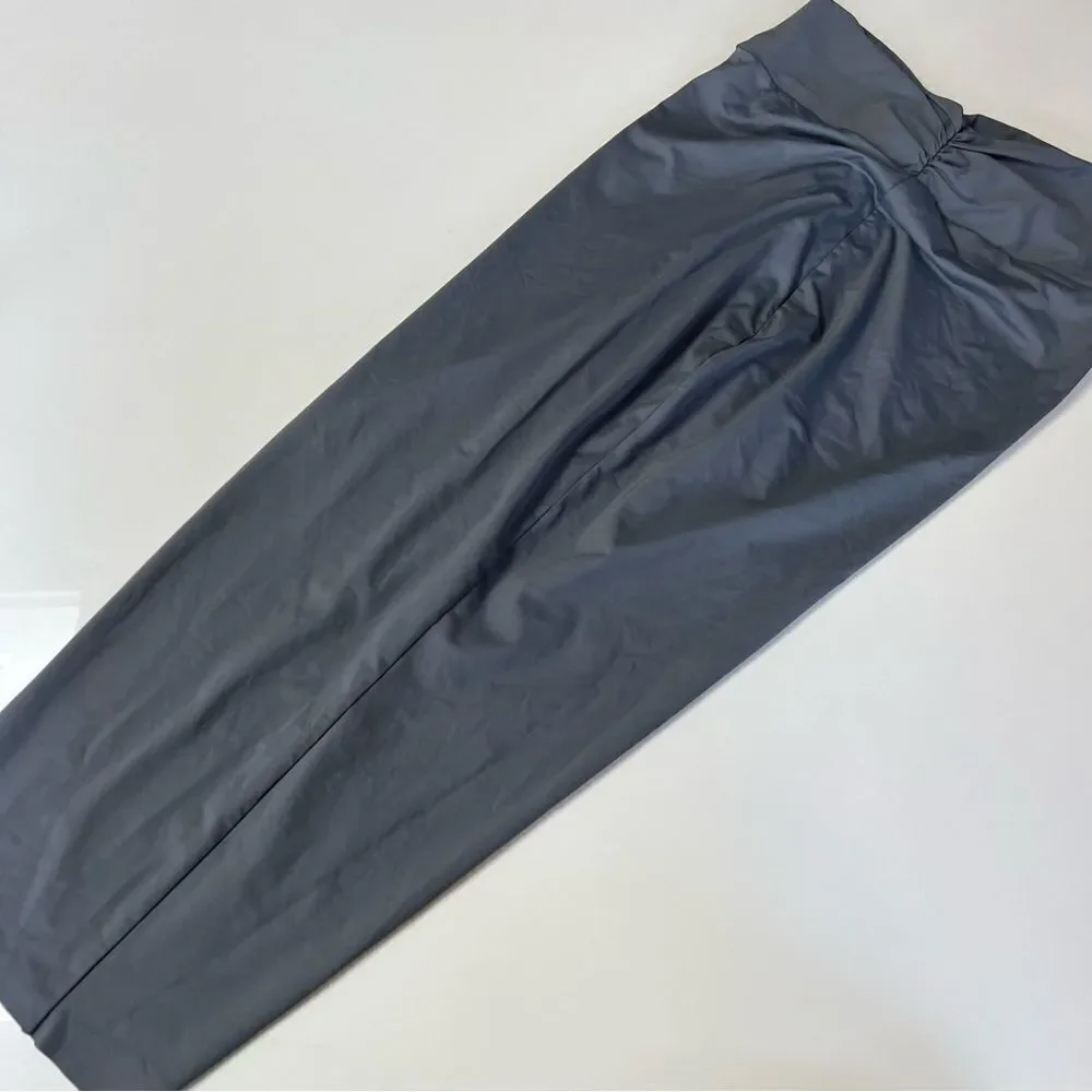 SKIMS Swim Gunmetal Gray Twist Front Slit Midi Swim Sarong Skirt Beach Cover Up